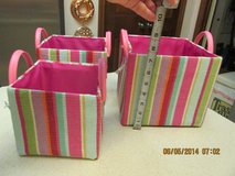 Set Of 3 Pink Nesting Caddies w/Double Handles - Great Dorm Storage in Kingwood, Texas