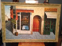 "Bistro" Oil Painting Signed "Tyler" in Cherry Point, North Carolina